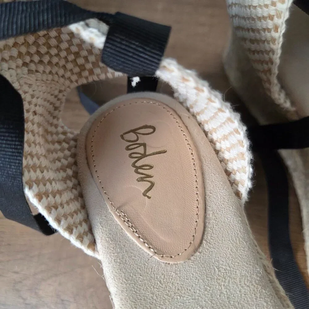 LIKE NEW NEVER WORN BODEN FLORAL STRAPPY ESPADRILLE WEDGE SANDALS 7.5 US 38 EU